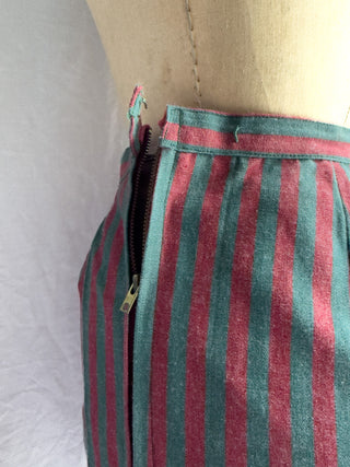 1940s French Striped Cotton Shorts