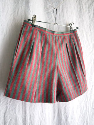 1940s French Striped Cotton Shorts