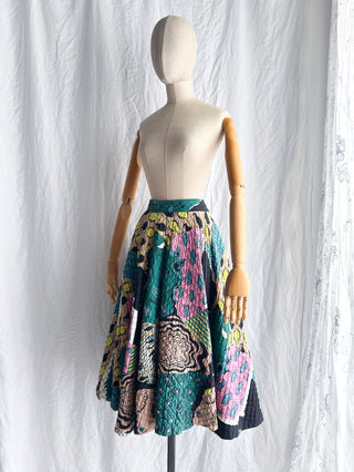 1950s Novelty Fish Print Quilted Cotton Skirt