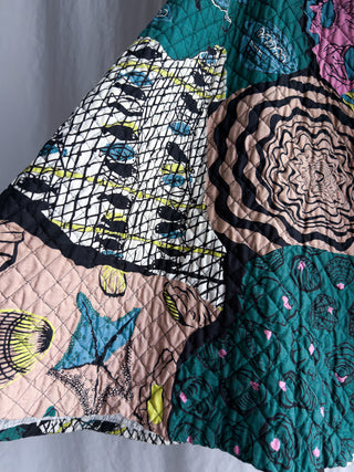 1950s Novelty Fish Print Quilted Cotton Skirt