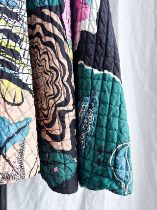 1950s Novelty Fish Print Quilted Cotton Skirt