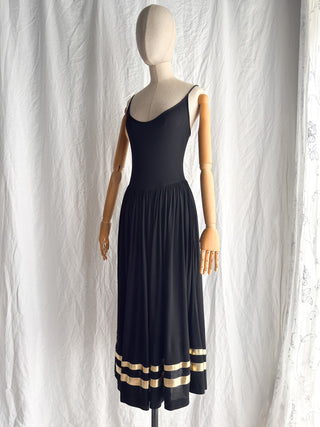 1970s Jean Charma Black Jersey Dress