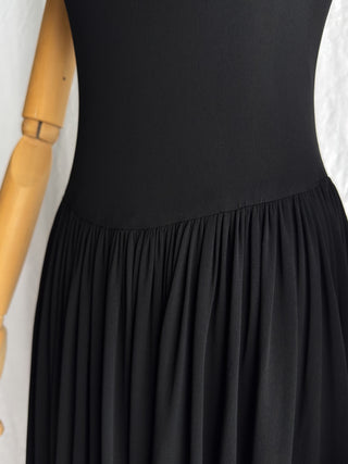 1970s Jean Charma Black Jersey Dress