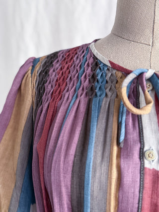 1970s Paint Stroke Print Dress