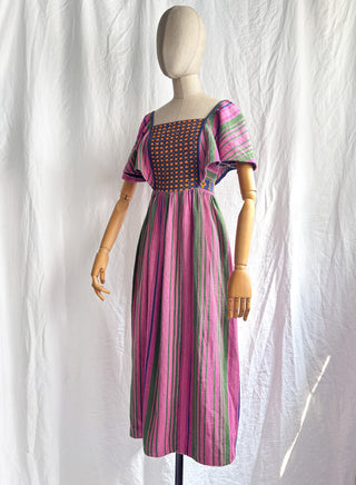 1970s Rikma Woven Cotton Dress