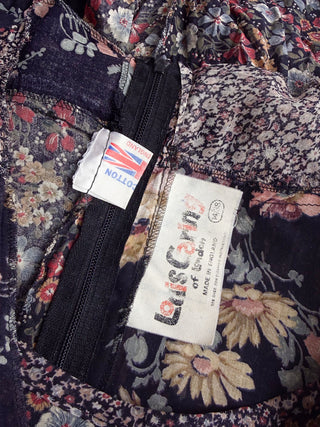 1970s Mixed Floral Print Cotton Dress