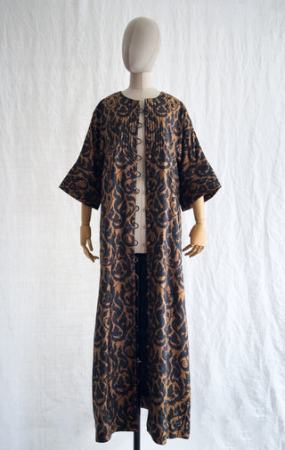 1970s Balmain Printed Thai Silk Caftan Dress |