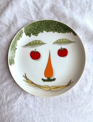 1970s Vegetable Face Salad Plates - Set of 6