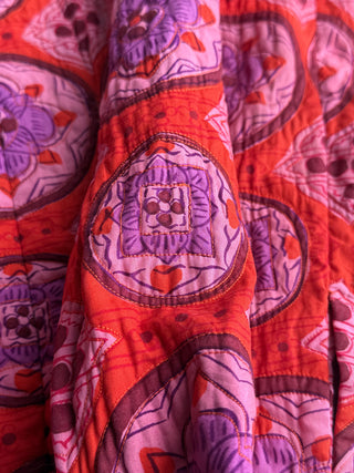 1970s Design Thai Quilted Cotton Maxi Dress