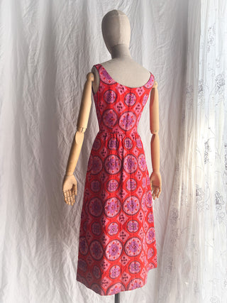 1970s Design Thai Quilted Cotton Maxi Dress