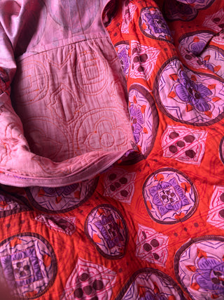 1970s Design Thai Quilted Cotton Maxi Dress