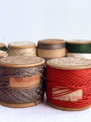 Vintage Basket of Antique Crochet & Knitting Silk