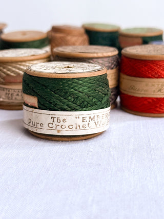 Vintage Basket of Antique Crochet & Knitting Silk