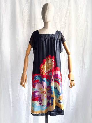 1970s Ted Lapidus Cotton Print Dress