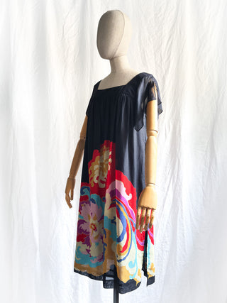 1970s Ted Lapidus Cotton Print Dress