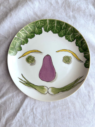 1970s Vegetable Face Salad Plates - Set of 6