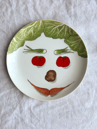 1970s Vegetable Face Salad Plates - Set of 6