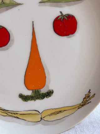 1970s Vegetable Face Salad Plates - Set of 6