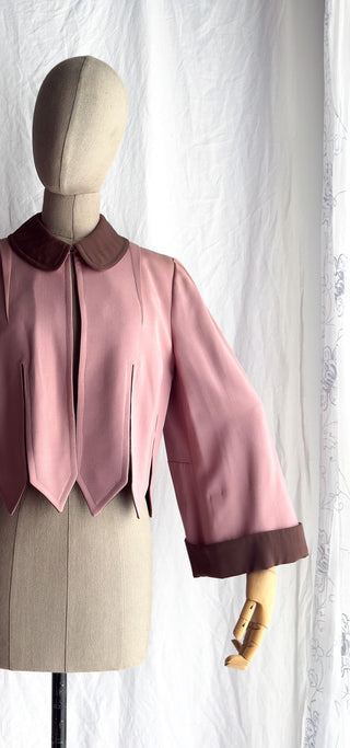 A rare 19409s wool jacket highlighting the wide cuffed sleeve 